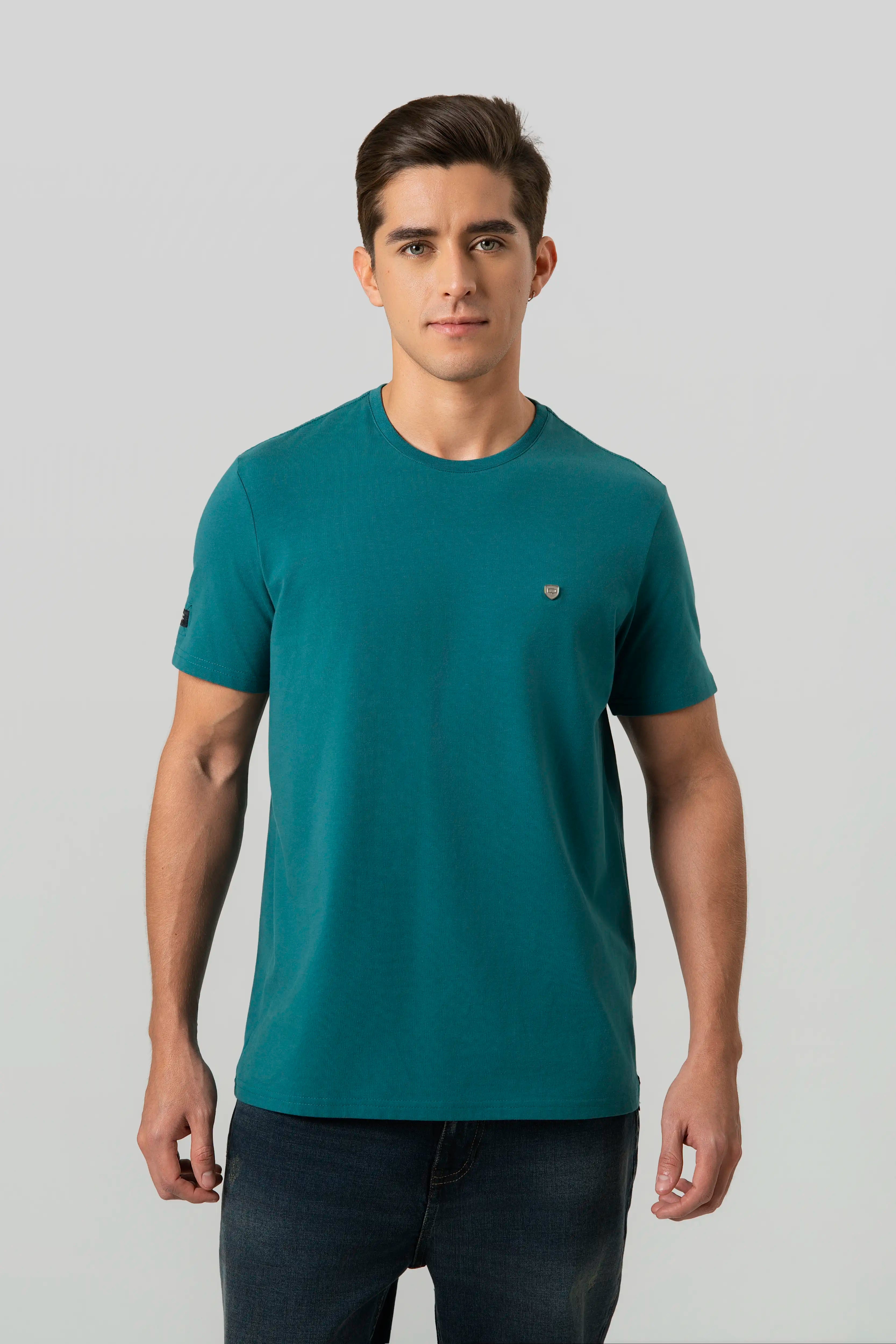 CAMISETA PREMIUM MANGA CORTA COLOR VERDE TORMENTA