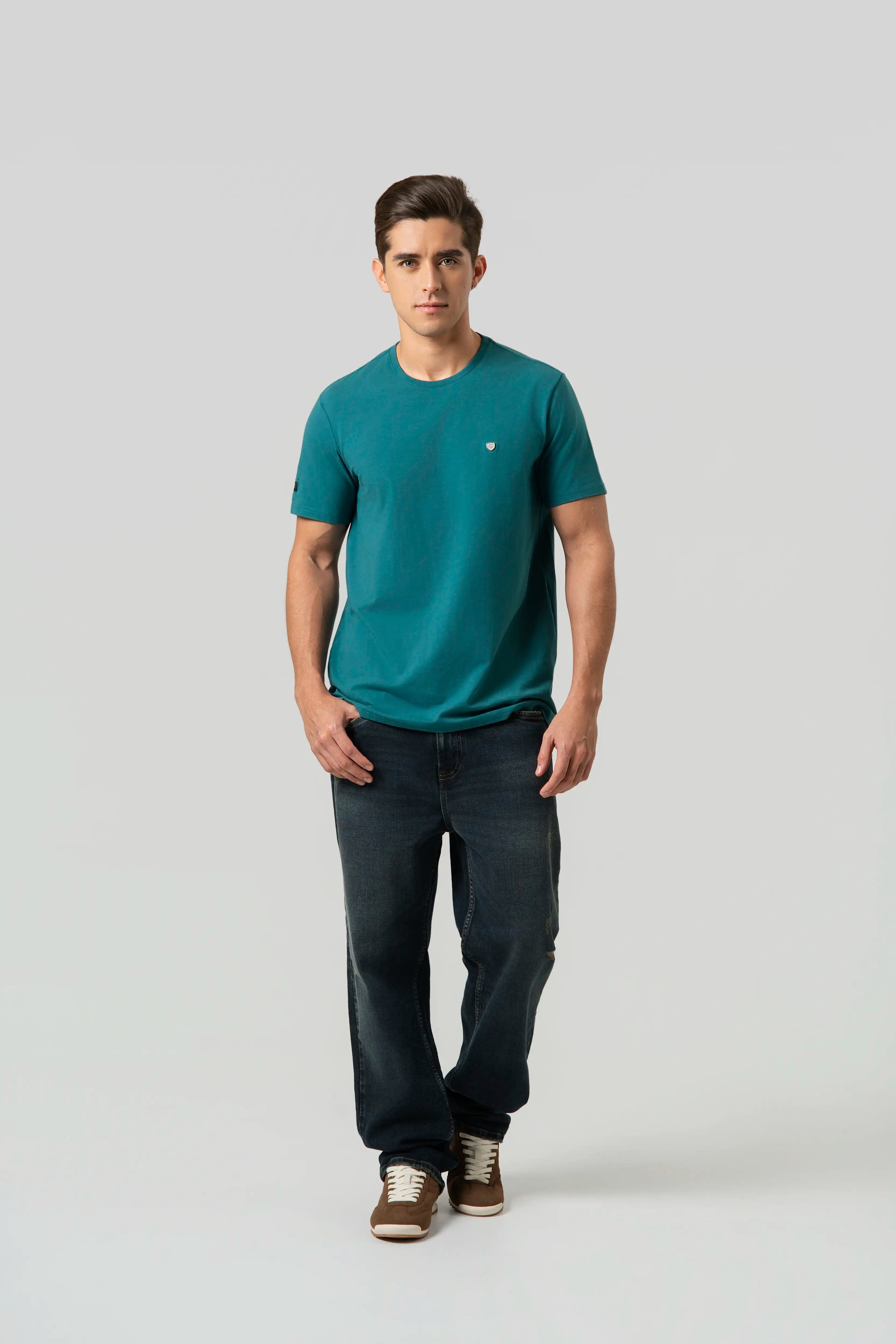 CAMISETA PREMIUM MANGA CORTA COLOR VERDE TORMENTA