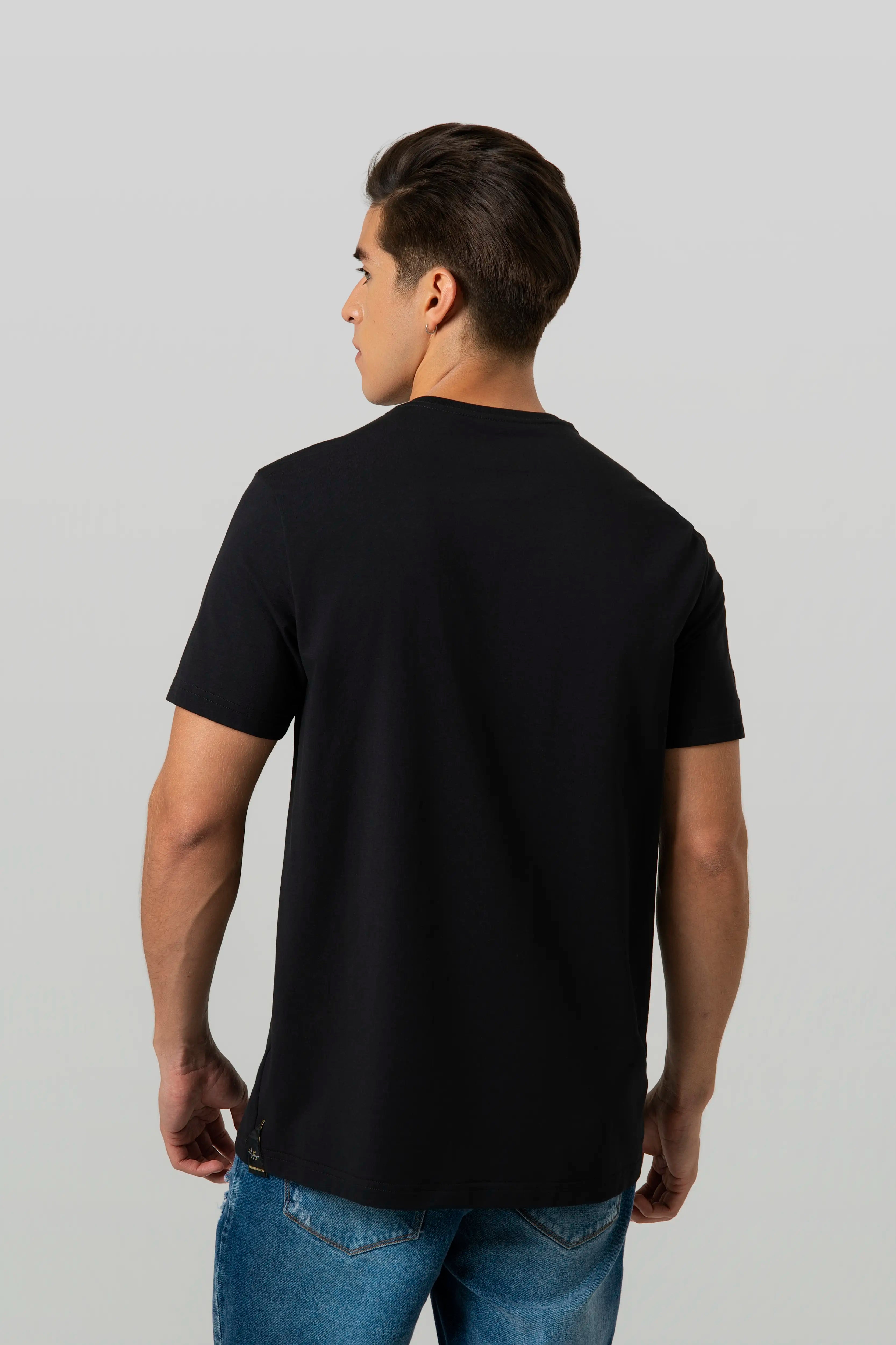 CAMISETA PREMIUM MANGA CORTA COLOR NEGRO