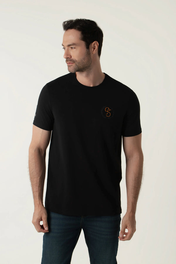 CAMISETA PREMIUM MANGA CORTA COLOR NEGRO