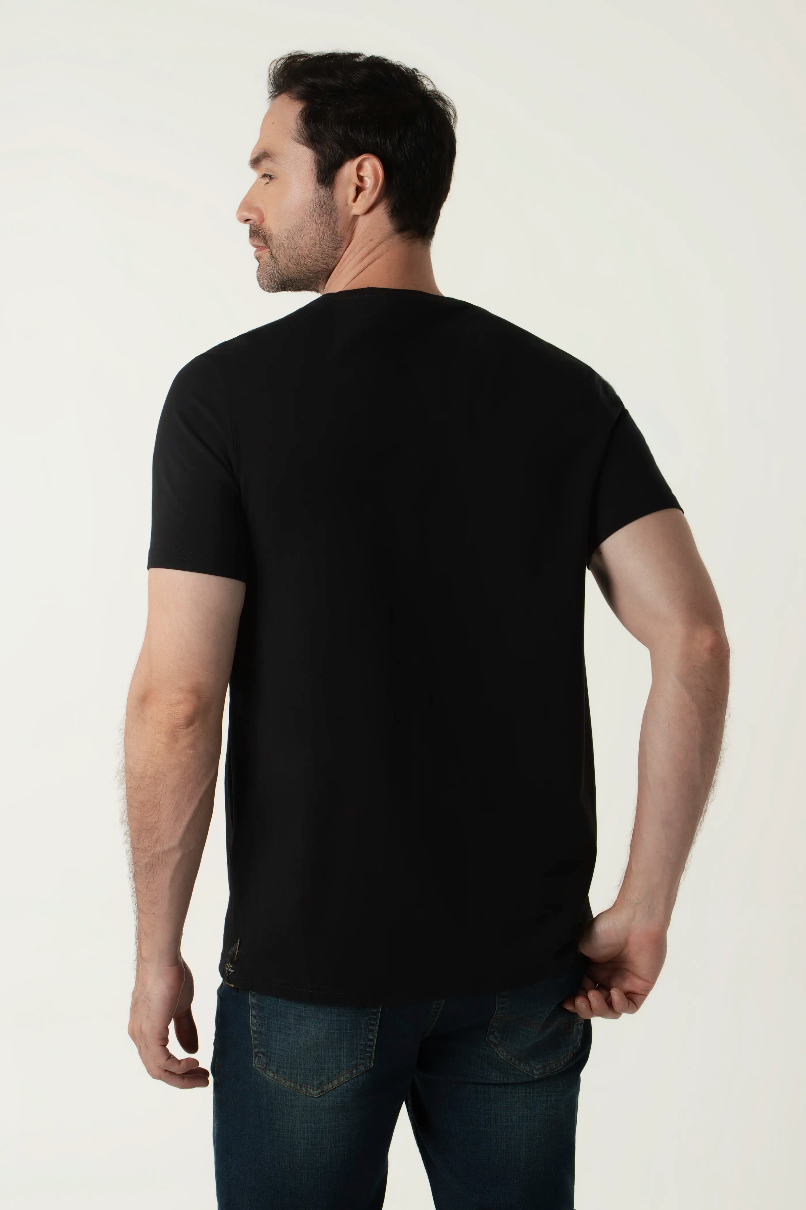CAMISETA PREMIUM MANGA CORTA COLOR NEGRO