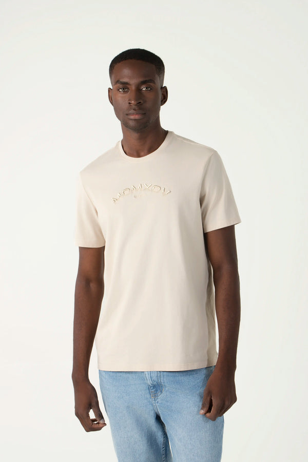 CAMISETA PREMIUM MANGA CORTA COLOR OAT MILK