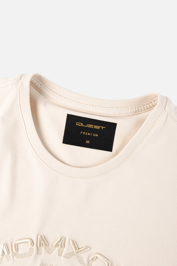 CAMISETA PREMIUM MANGA CORTA COLOR OAT MILK