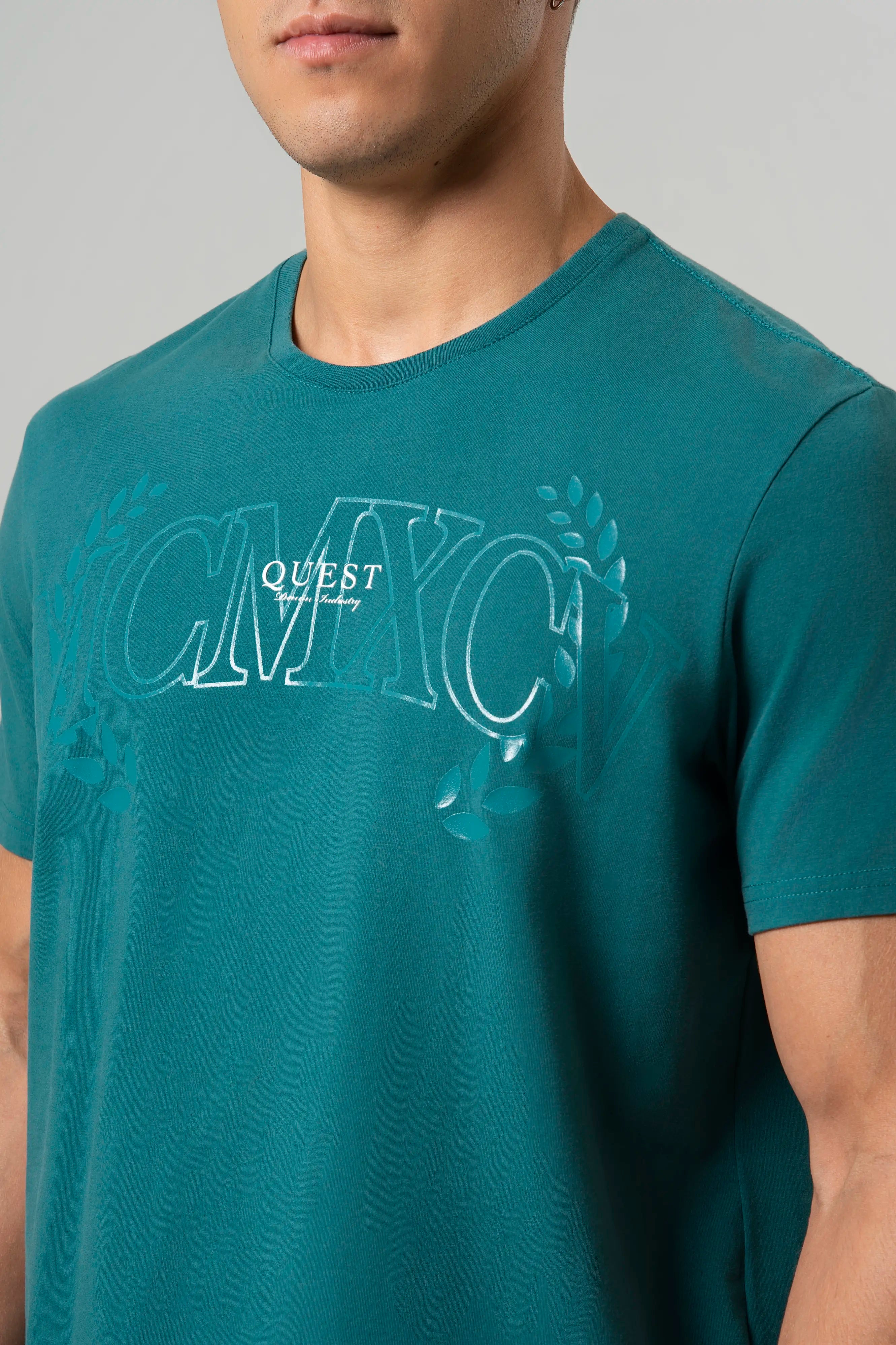 CAMISETA PREMIUM MANGA CORTA COLOR VERDE TORMENTA