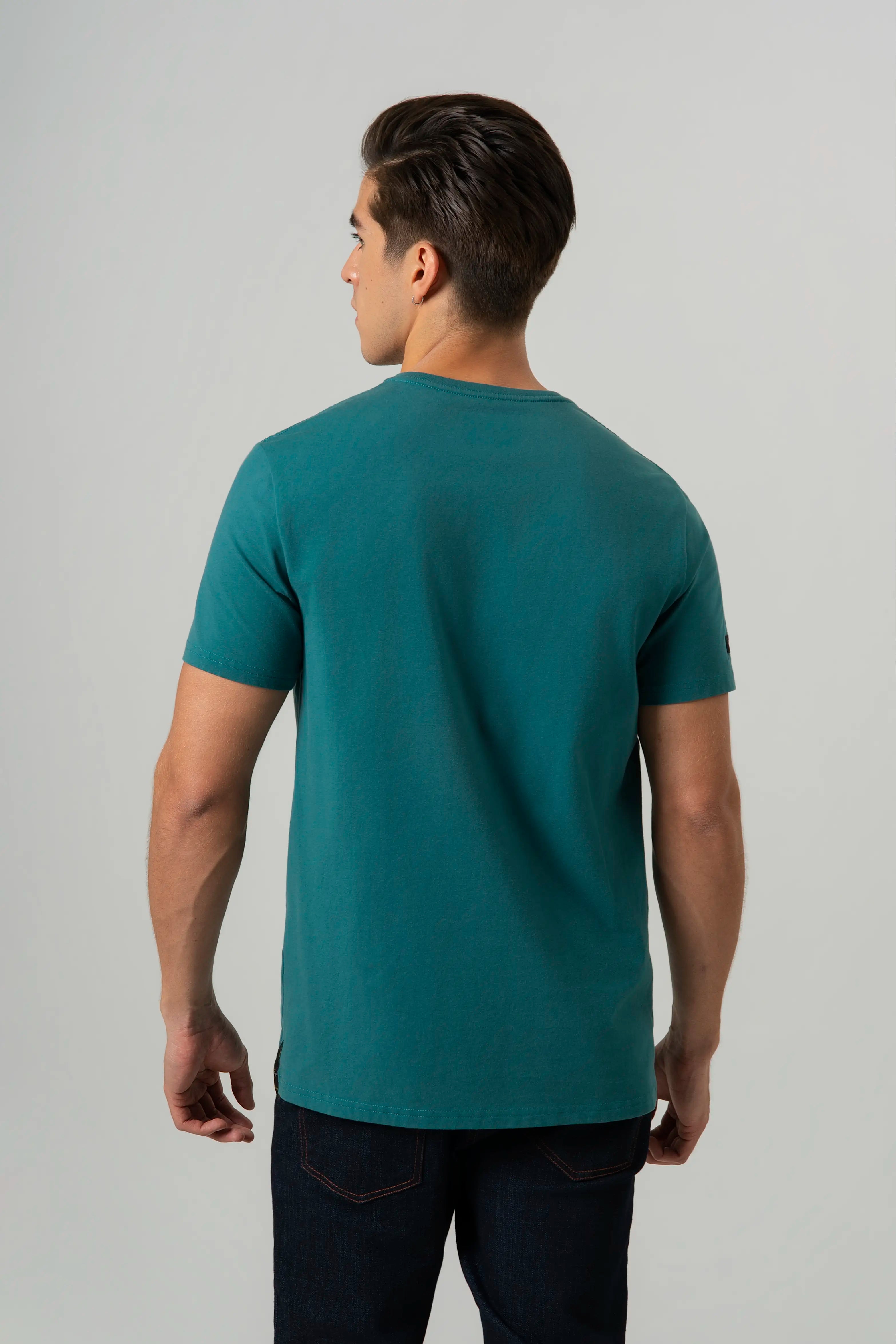 CAMISETA PREMIUM MANGA CORTA COLOR VERDE TORMENTA