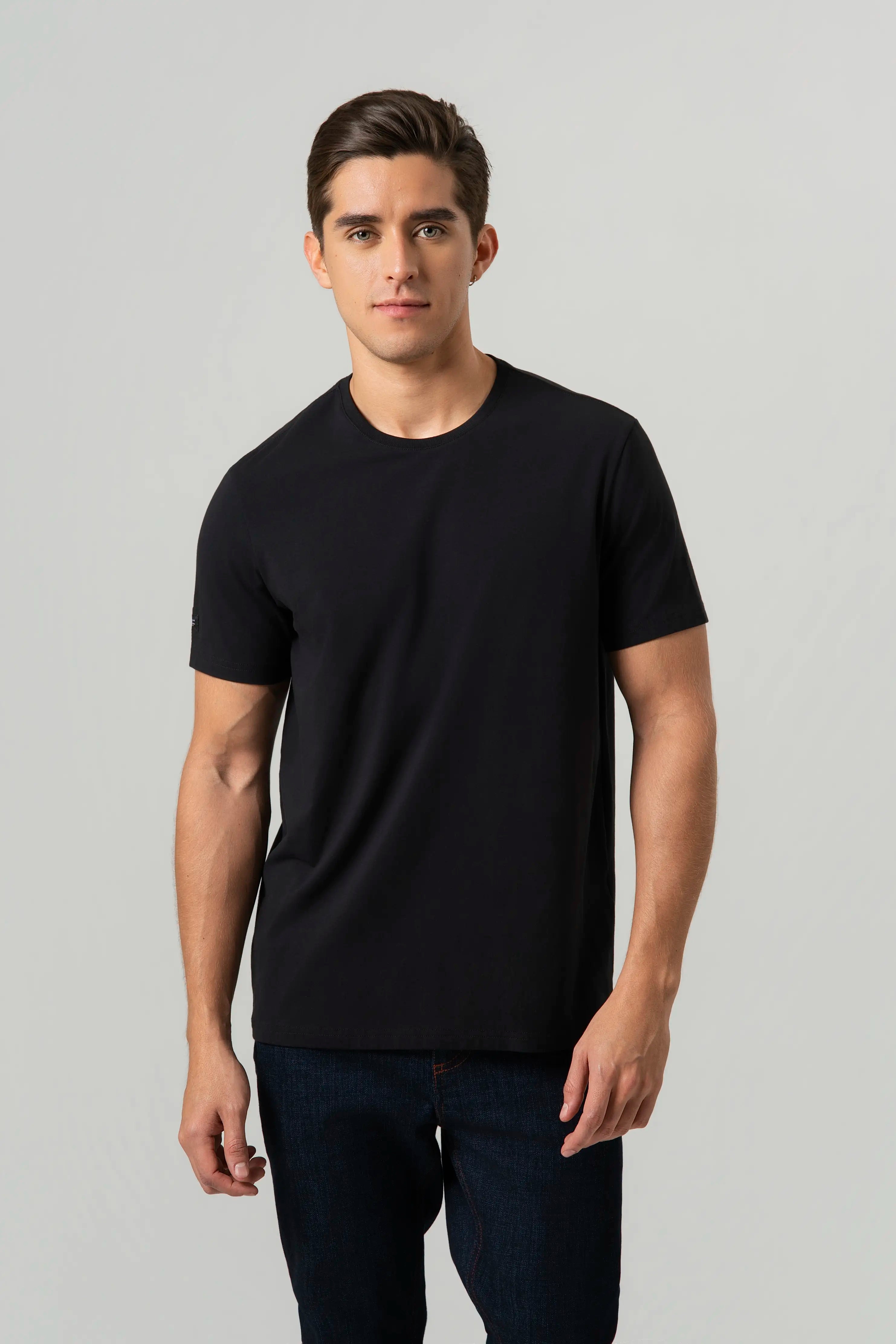 CAMISETA PREMIUM MANGA CORTA COLOR NEGRO