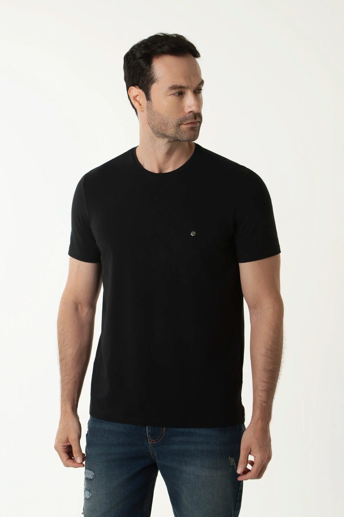 CAMISETA PREMIUM MANGA CORTA COLOR NEGRO