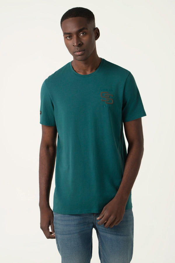 CAMISETA PREMIUM MANGA CORTA COLOR VERDE TEAL