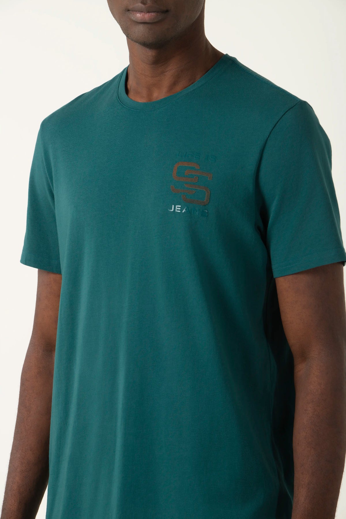 CAMISETA PREMIUM MANGA CORTA COLOR VERDE TEAL