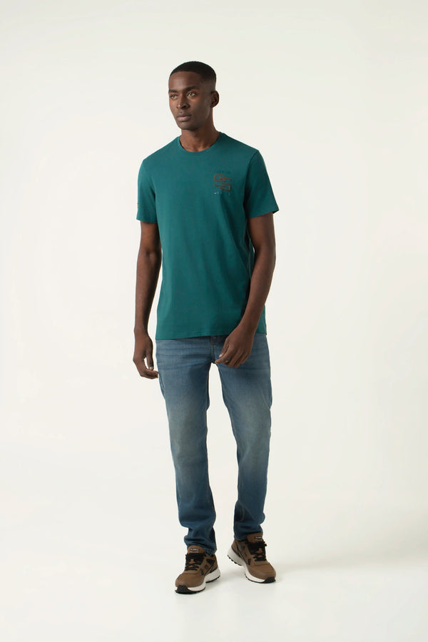 CAMISETA PREMIUM MANGA CORTA COLOR VERDE TEAL