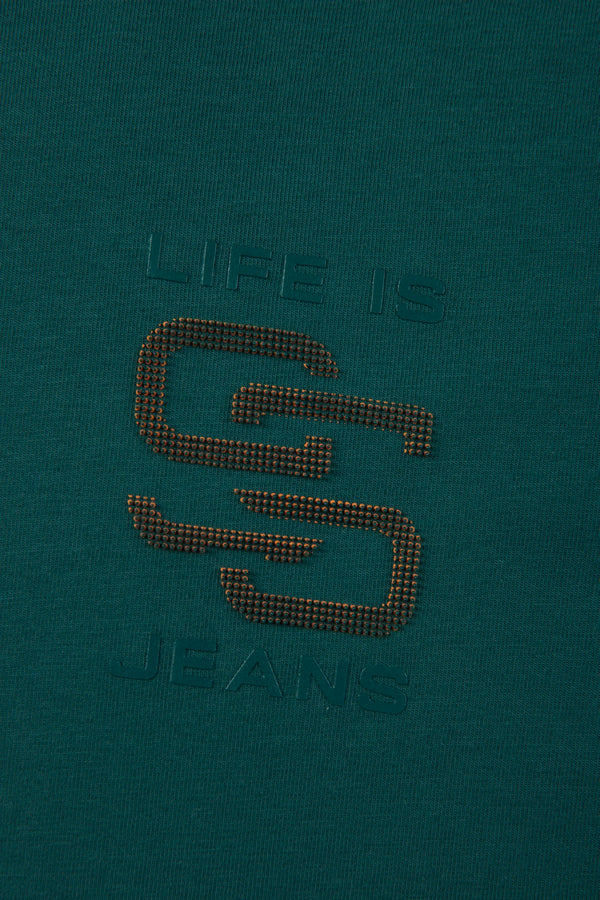 CAMISETA PREMIUM MANGA CORTA COLOR VERDE TEAL