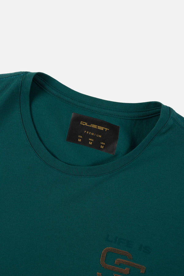 CAMISETA PREMIUM MANGA CORTA COLOR VERDE TEAL
