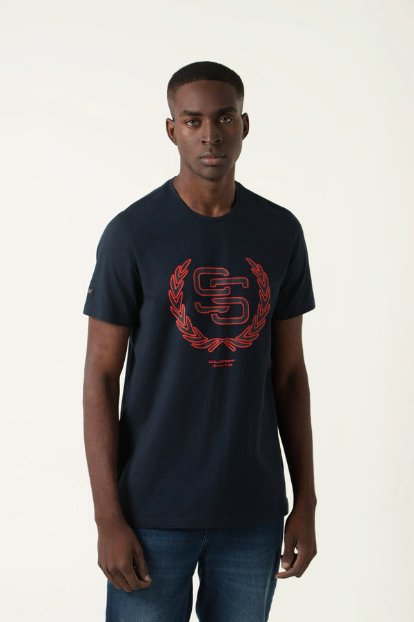CAMISETA PREMIUM MANGA CORTA COLOR AZUL OSCURO