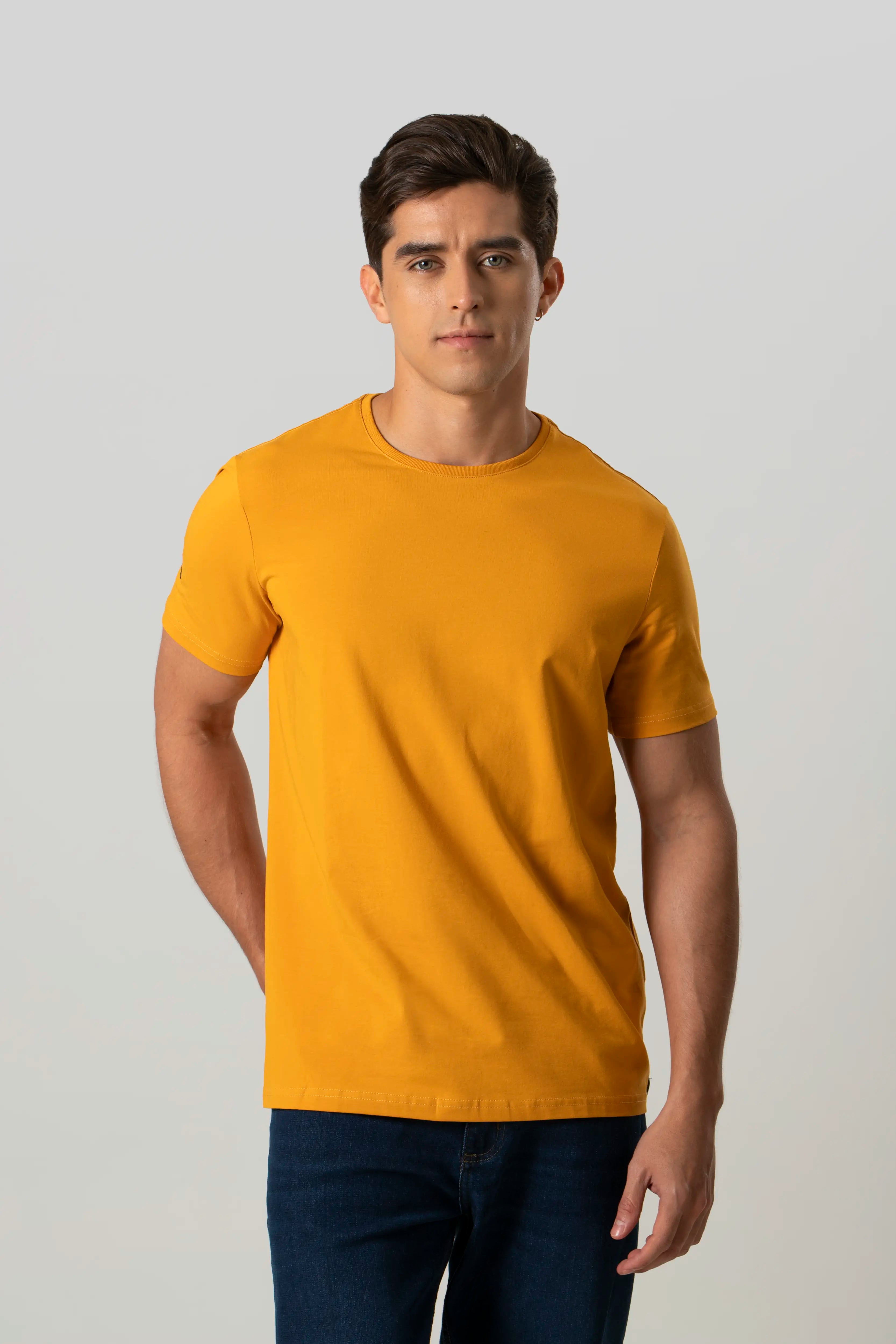CAMISETA PREMIUM MANGA CORTA COLOR MOSTAZA