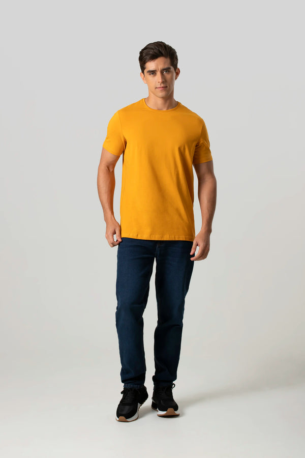 CAMISETA PREMIUM MANGA CORTA COLOR MOSTAZA