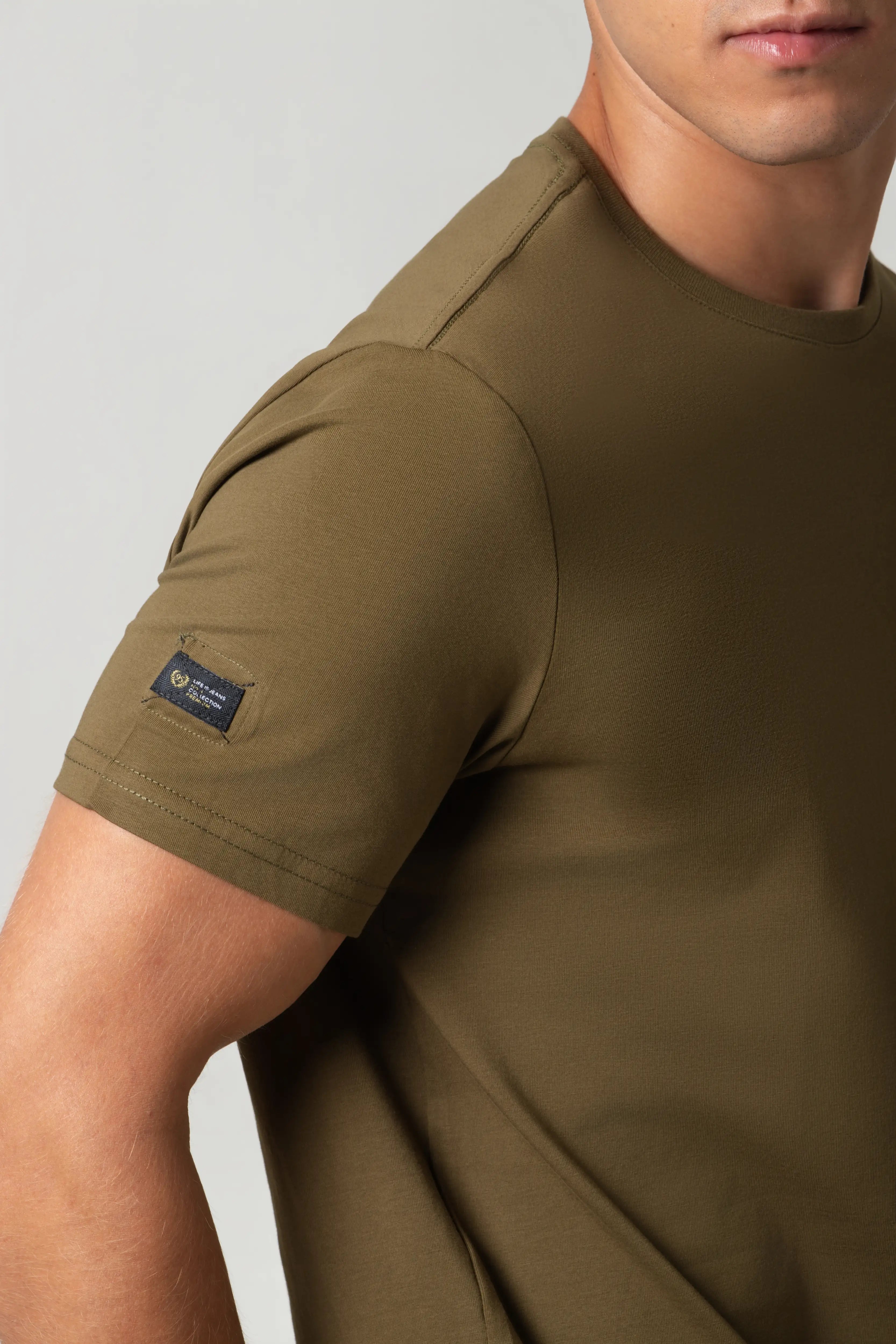CAMISETA PREMIUM MANGA CORTA COLOR DARK OLIVA