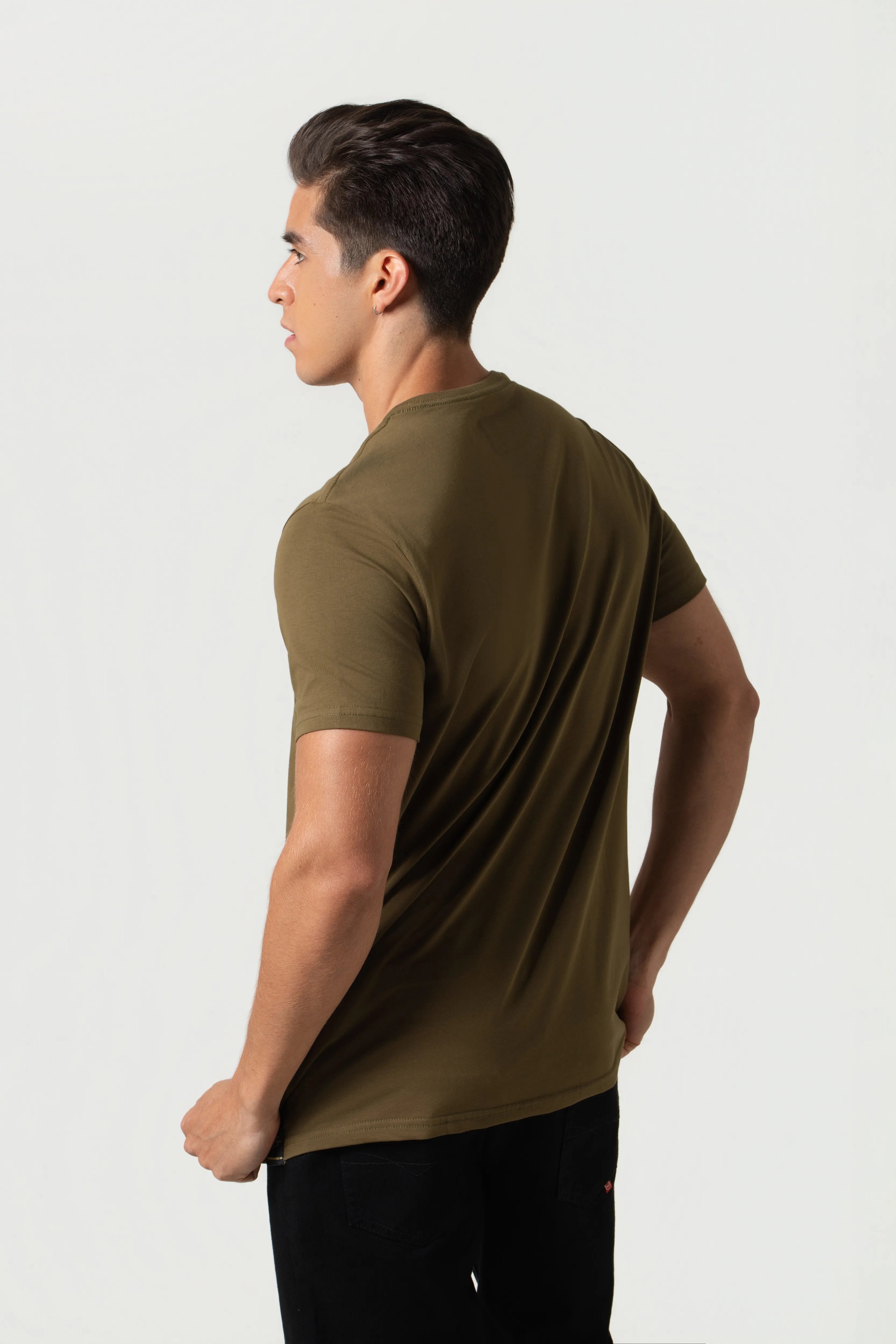 CAMISETA PREMIUM MANGA CORTA COLOR DARK OLIVA