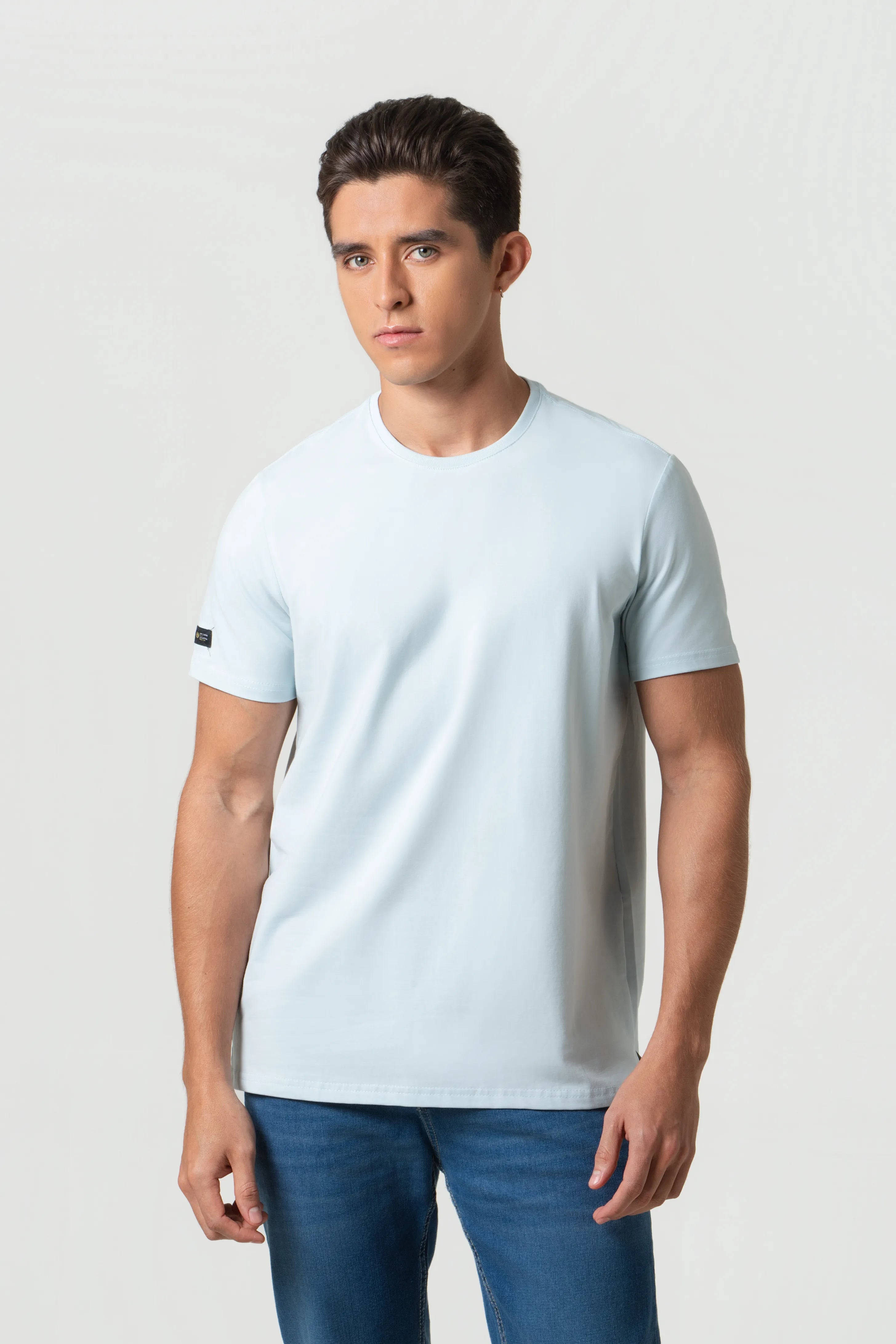 CAMISETA PREMIUM MANGA CORTA COLOR BABY BLUE