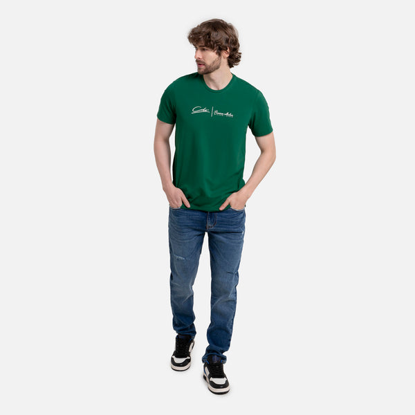 CAMISETA PREMIUM MANGA CORTA COLOR VERDE PRADERA