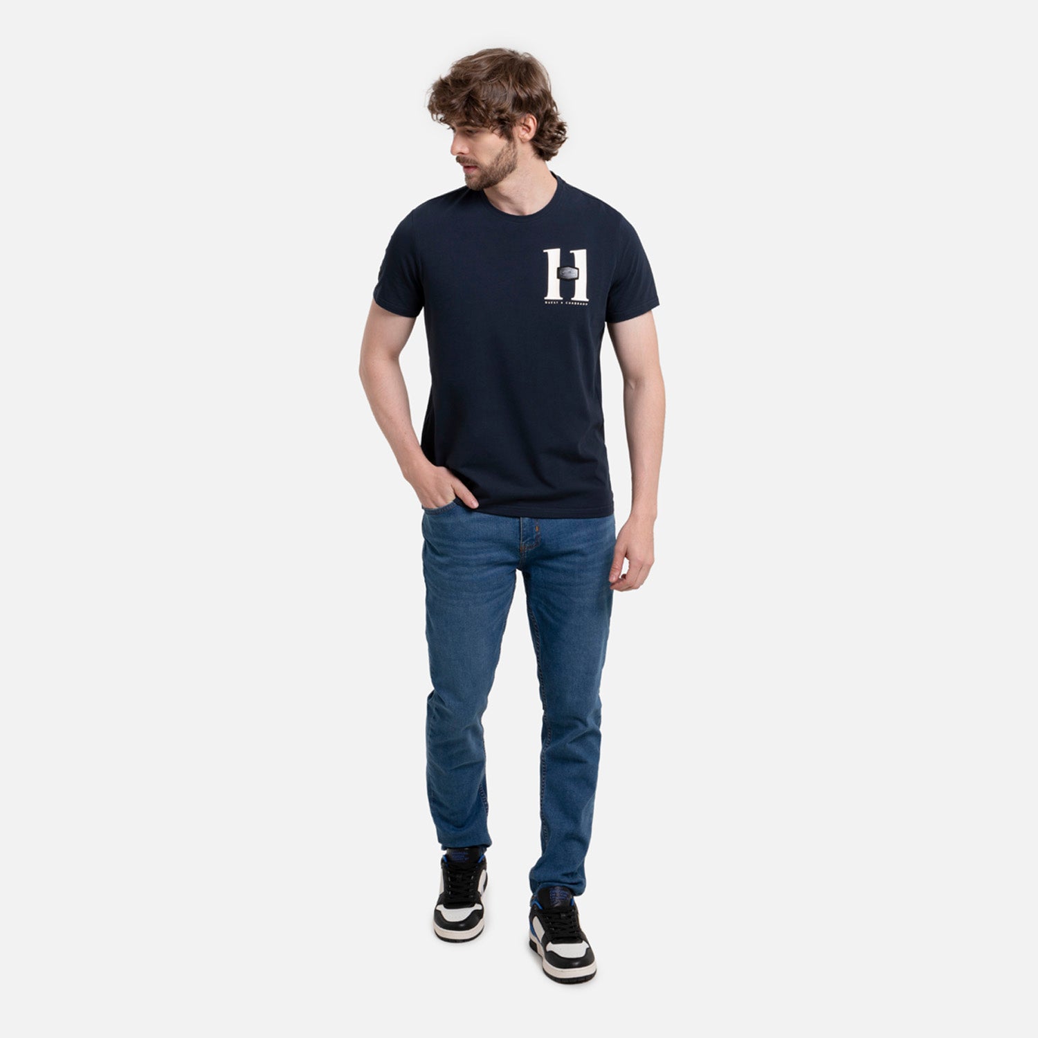 CAMISETA PREMIUM MANGA CORTA COLOR AZUL OSCURO