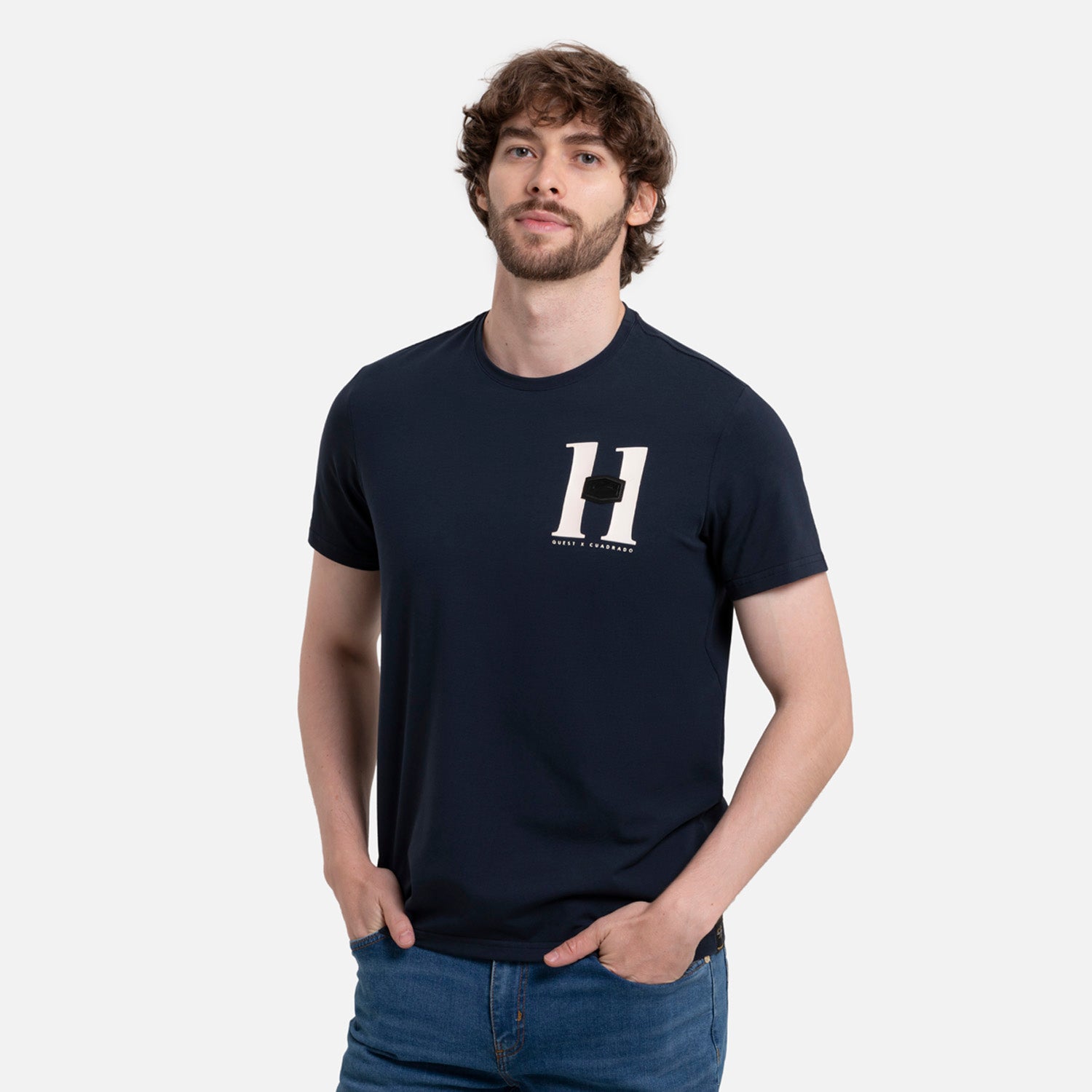 CAMISETA PREMIUM MANGA CORTA COLOR AZUL OSCURO