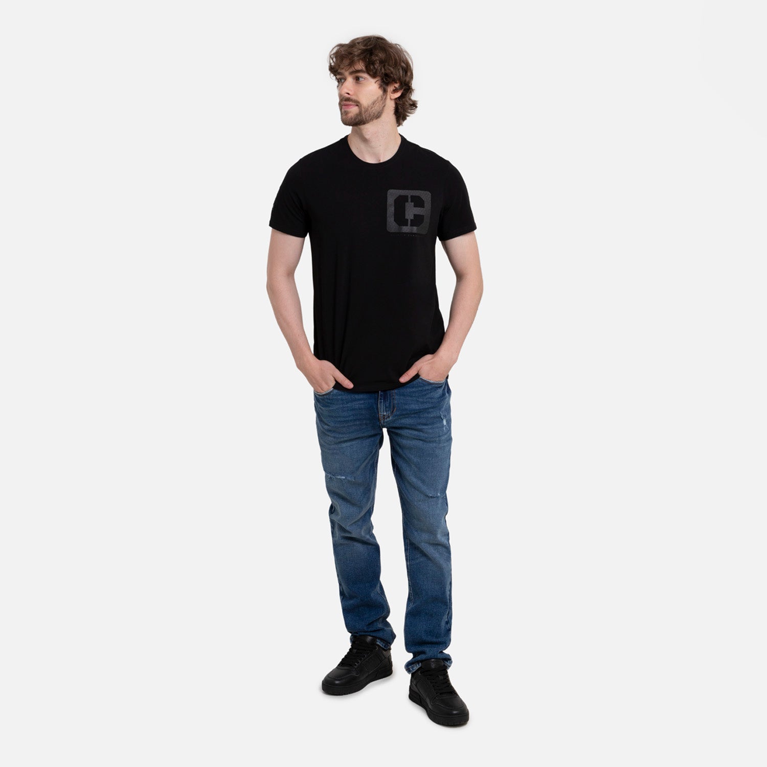 CAMISETA PREMIUM MANGA CORTA COLOR NEGRO