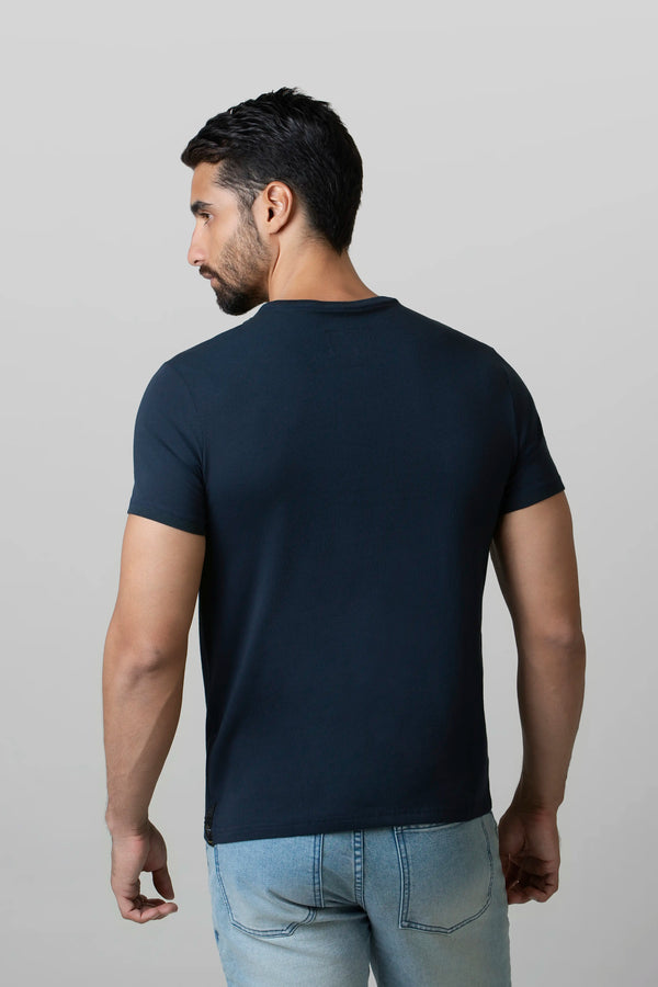 CAMISETA PREMIUM MANGA CORTA COLOR AZUL OSCURO