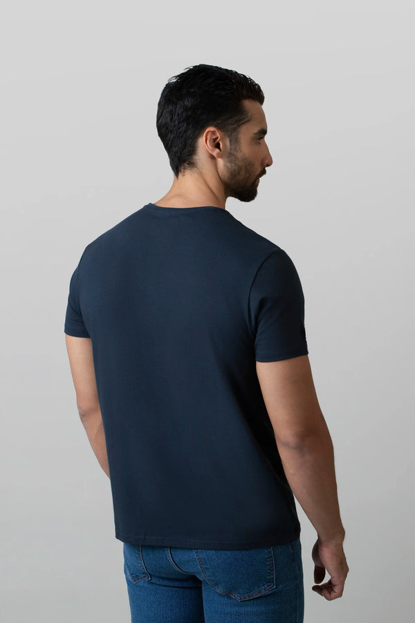 CAMISETA PREMIUM MANGA CORTA COLOR AZUL OSCURO