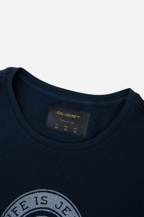 CAMISETA PREMIUM MANGA CORTA COLOR AZUL OSCURO