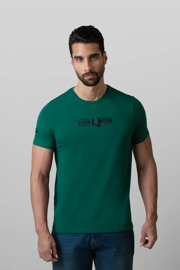 CAMISETA PREMIUM MANGA CORTA COLOR VERDE PRADERA