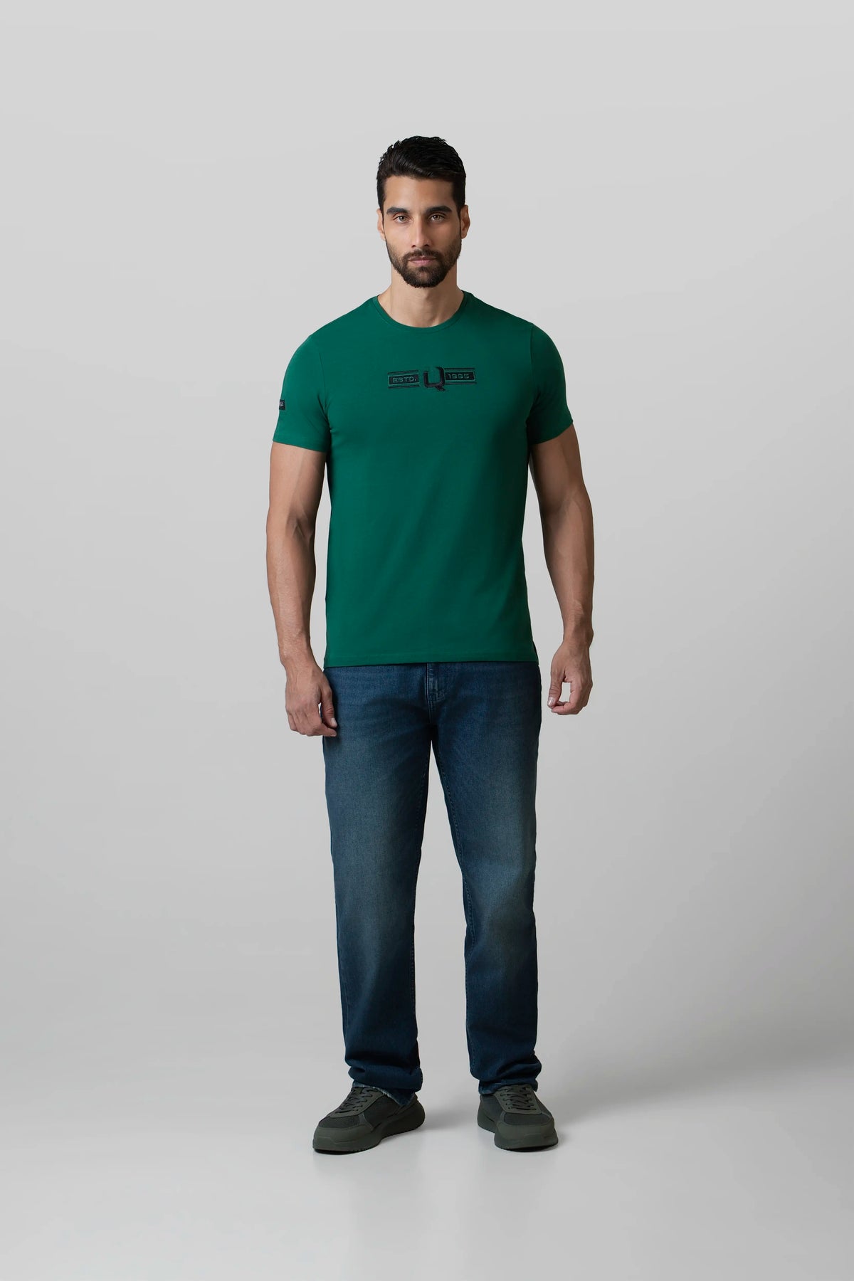 CAMISETA PREMIUM MANGA CORTA COLOR VERDE PRADERA