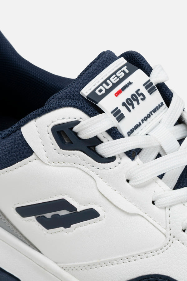 ZAPATOS TENIS COLOR BLANCO-AZUL OSCURO