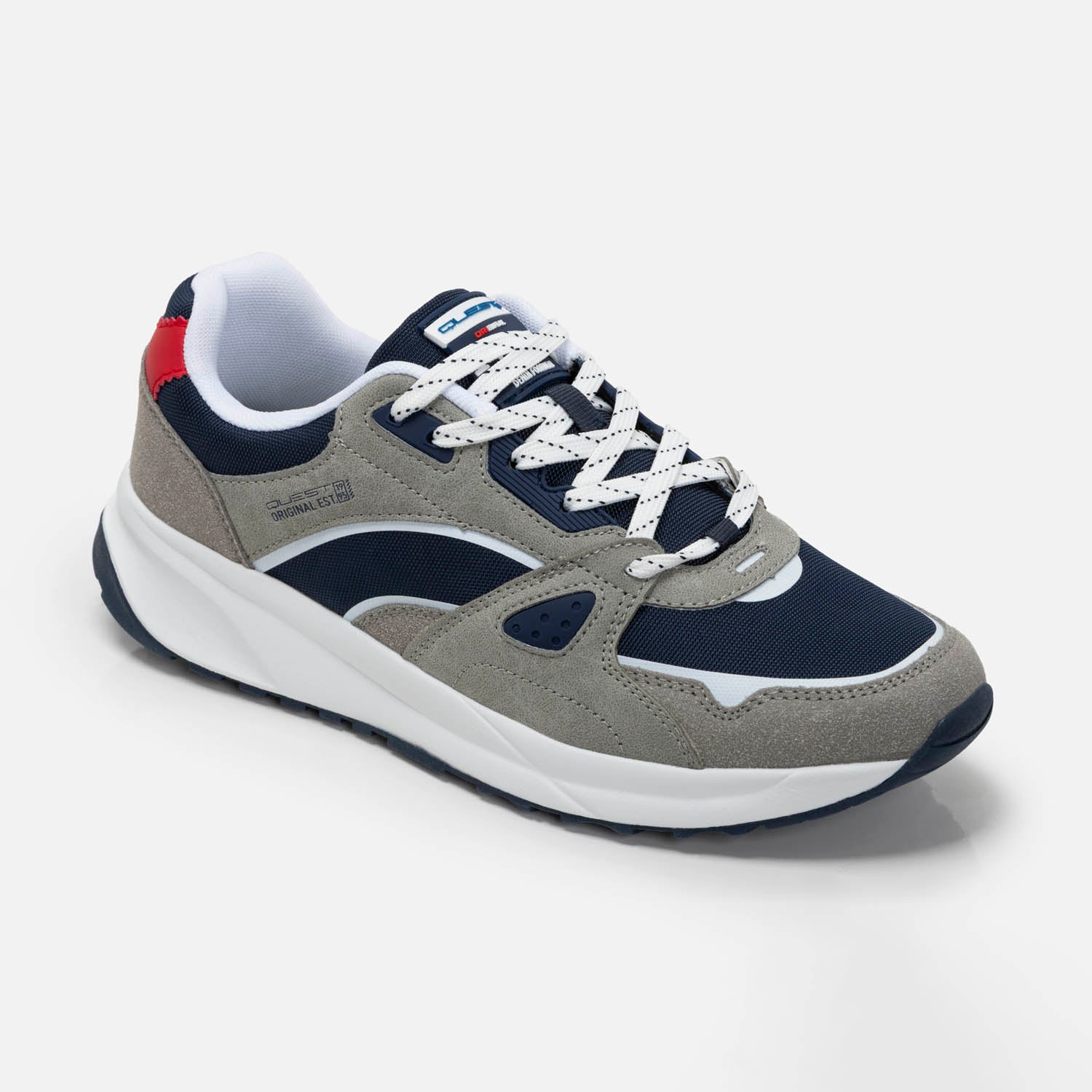 ZAPATOS CASUAL COLOR GRIS JASPE-AZUL OSCURO