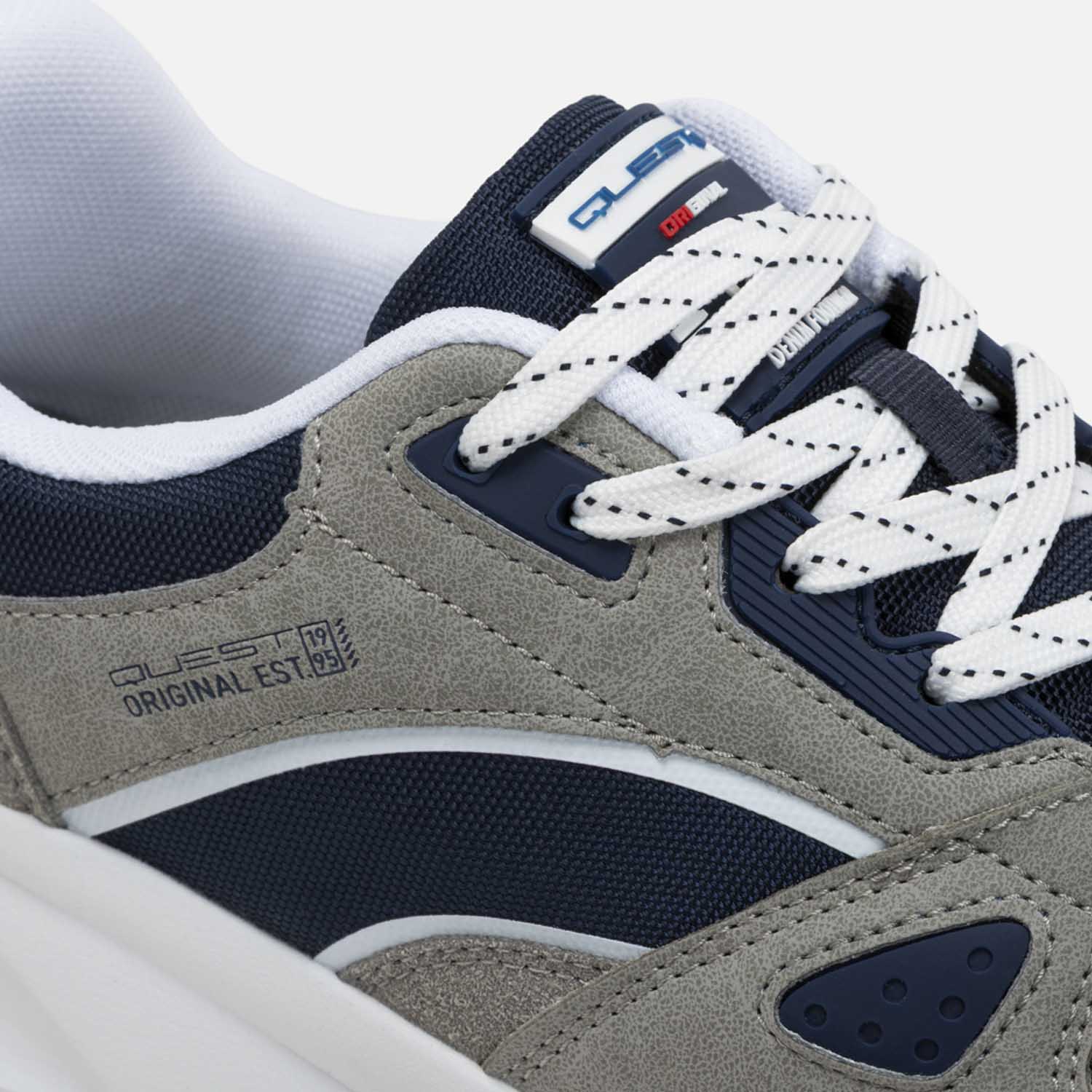 ZAPATOS CASUAL COLOR GRIS JASPE-AZUL OSCURO