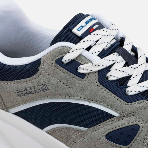 ZAPATOS CASUAL COLOR GRIS JASPE-AZUL OSCURO