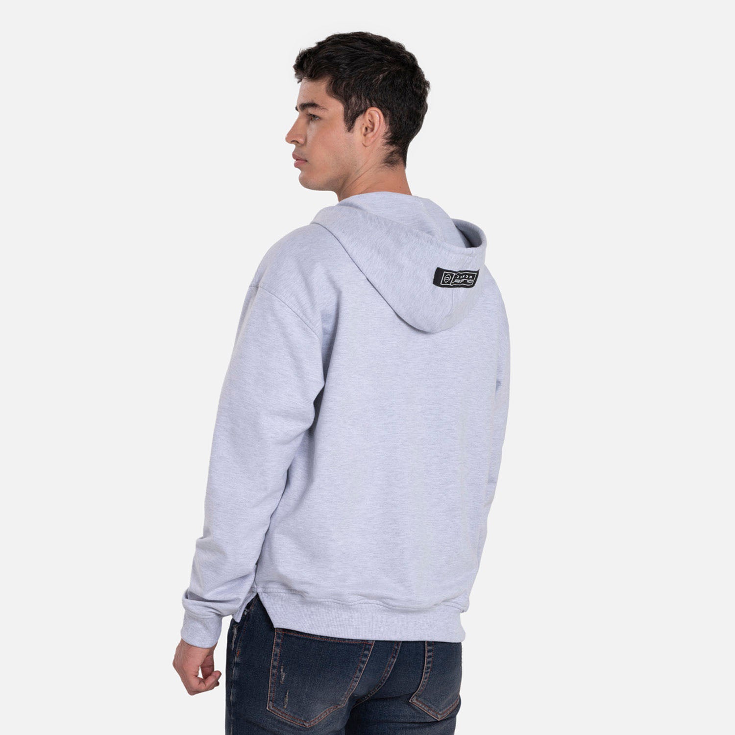 BUZO ABIERTO COLOR GRIS JASPE CLARO