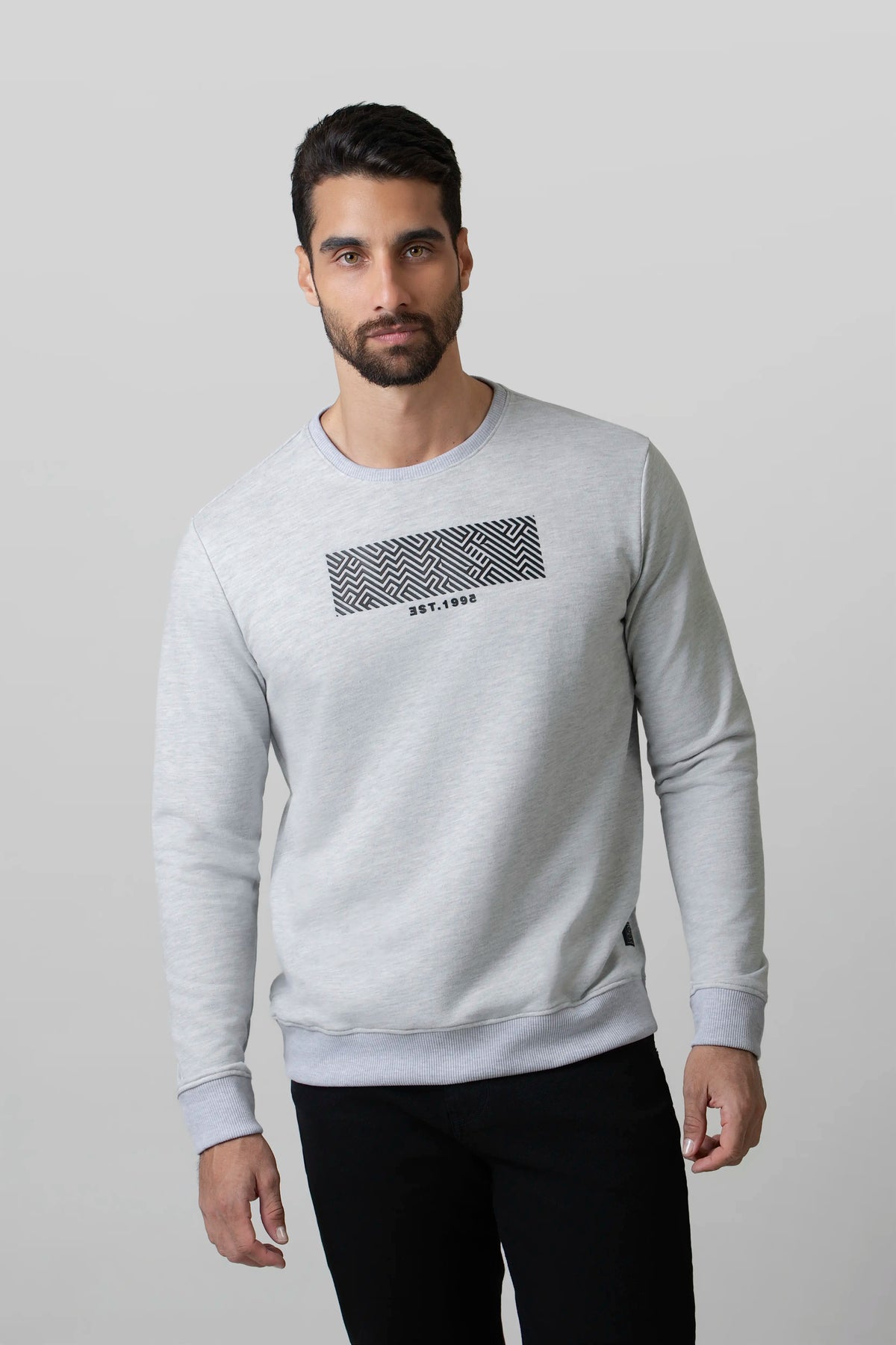 BUZO CERRADO COLOR GRIS JASPE CLARO