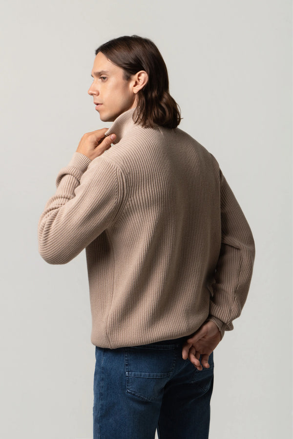 SWEATER CERRADO COLOR TAUPE