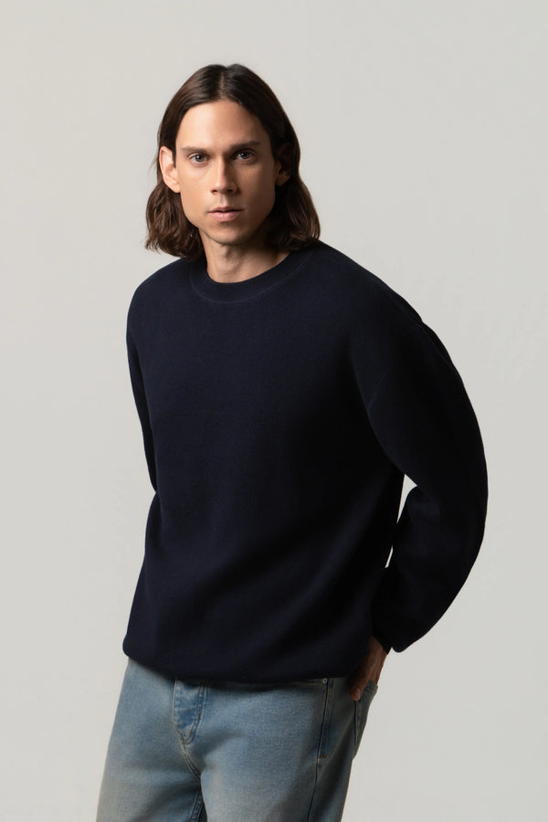 SWEATER CERRADO COLOR AZUL OSCURO