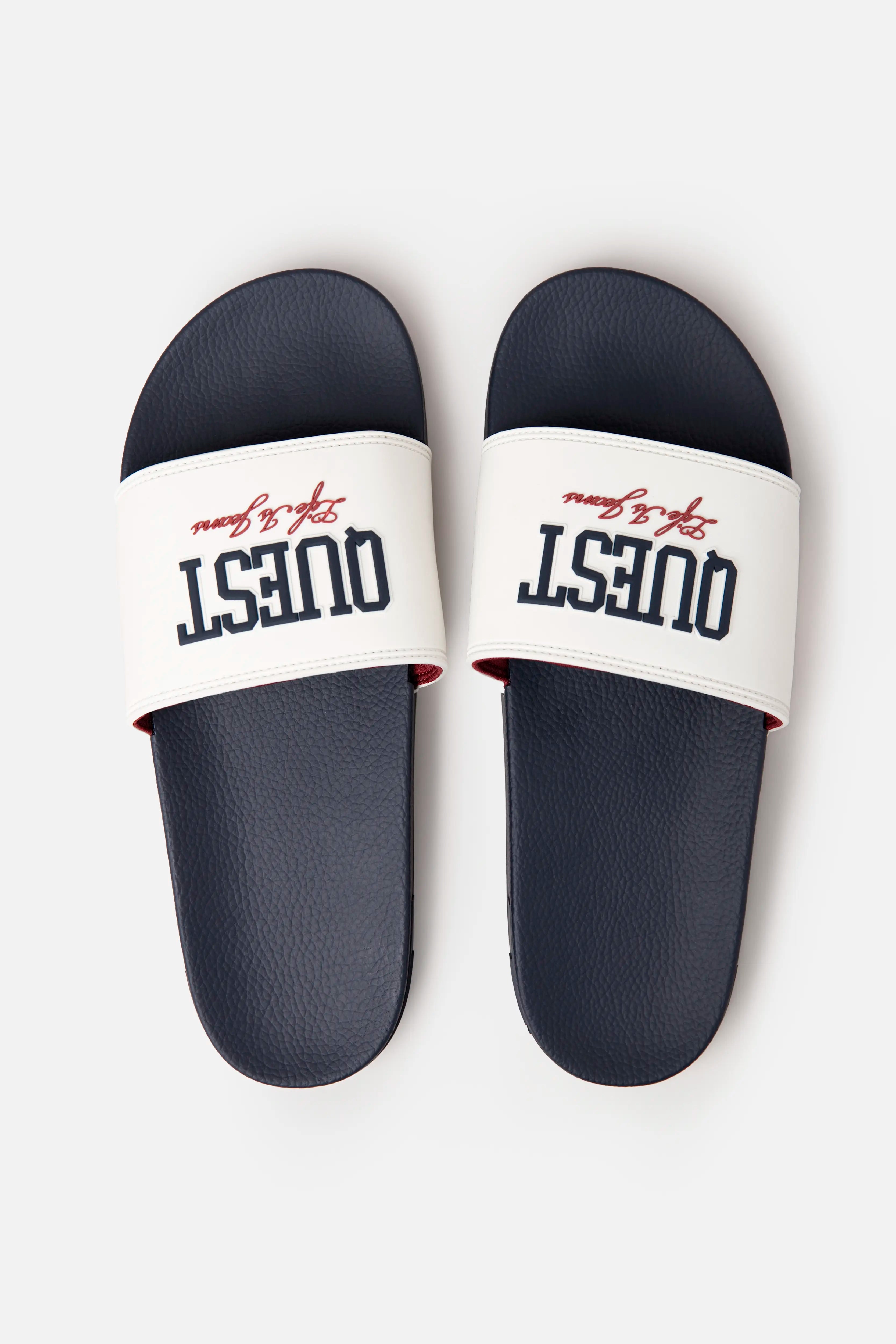 SANDALIAS TIPO PALA COLOR IVORY-AZUL OSCURO