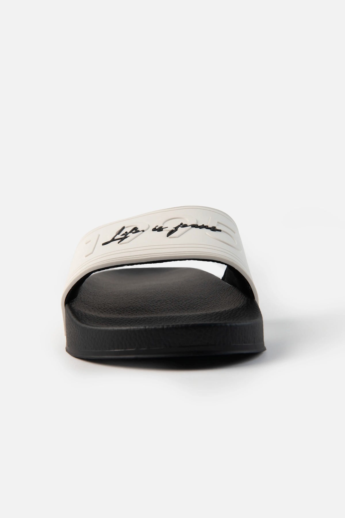 SANDALIAS TIPO PALA COLOR NEGRO-IVORY MARFIL
