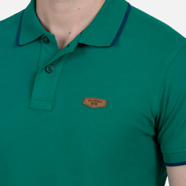 POLO TIPPING COLOR VERDE ULTRAMARINO-SAILOR BLUE