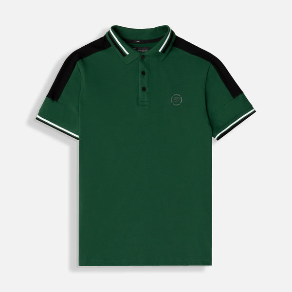 POLO MANGA CORTA COLOR VERDE PRADERA