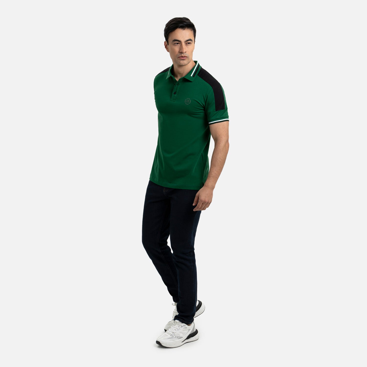 POLO MANGA CORTA COLOR VERDE PRADERA