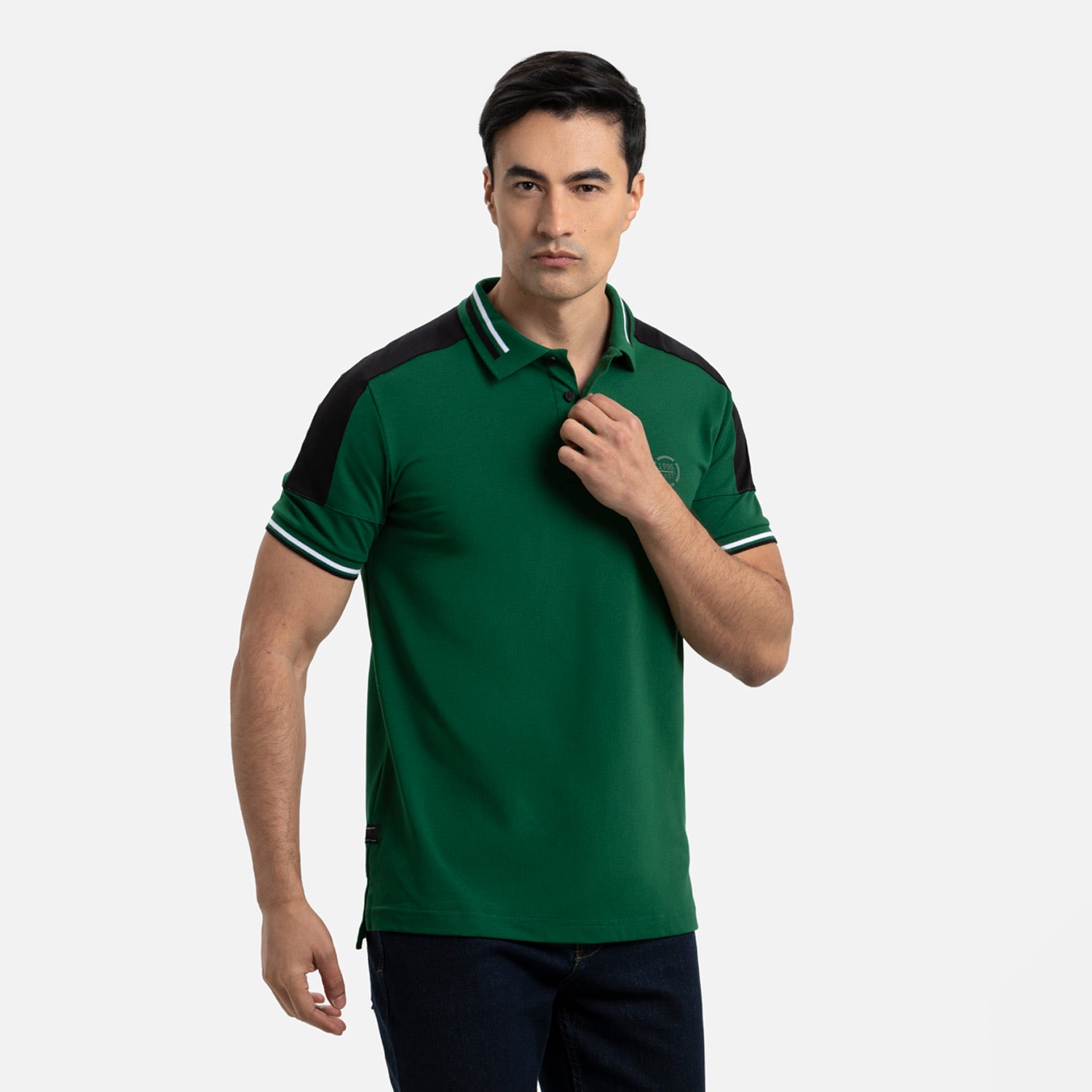 POLO MANGA CORTA COLOR VERDE PRADERA