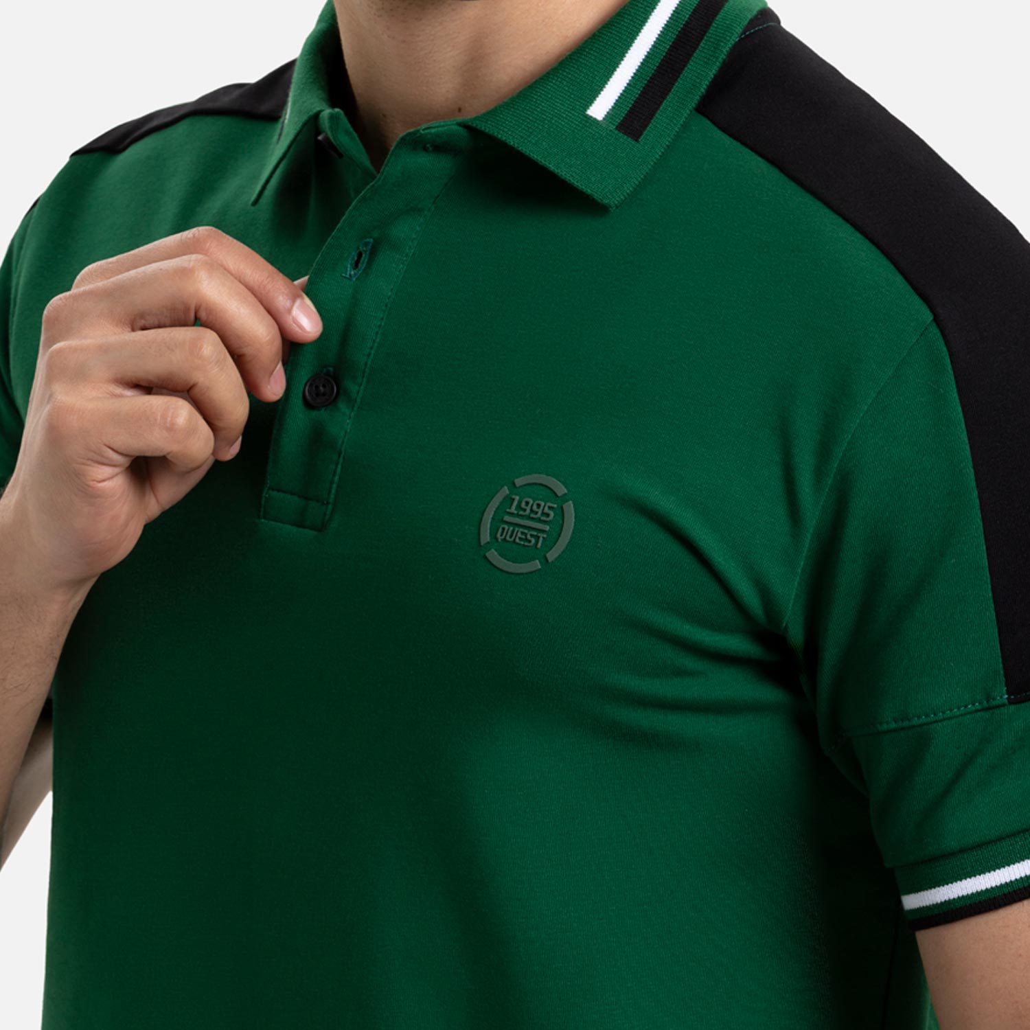 POLO MANGA CORTA COLOR VERDE PRADERA