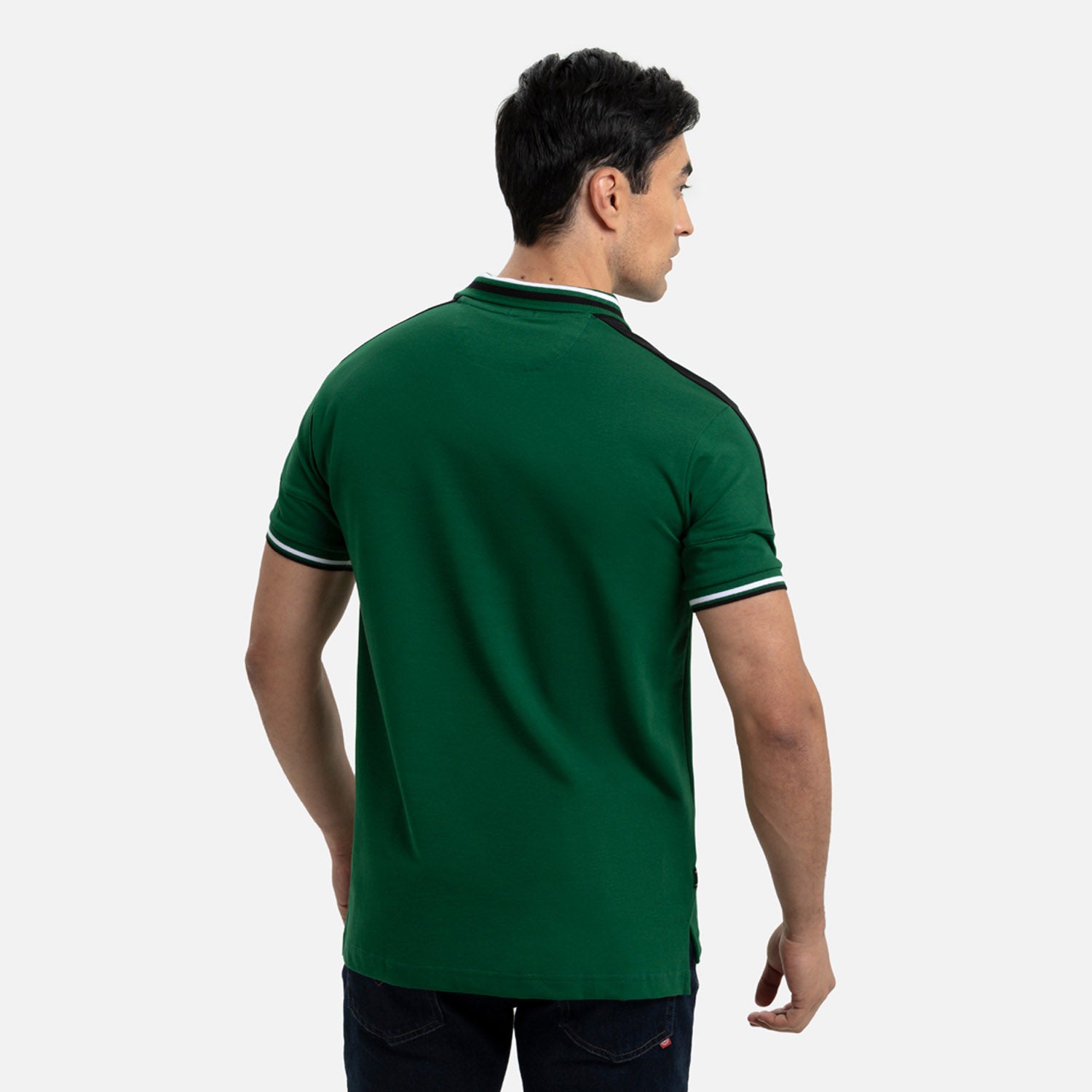 POLO MANGA CORTA COLOR VERDE PRADERA