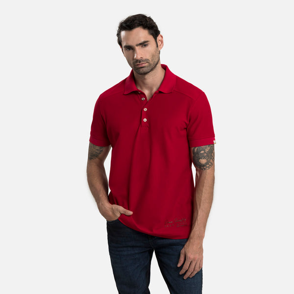 POLO MANGA CORTA COLOR ROJO