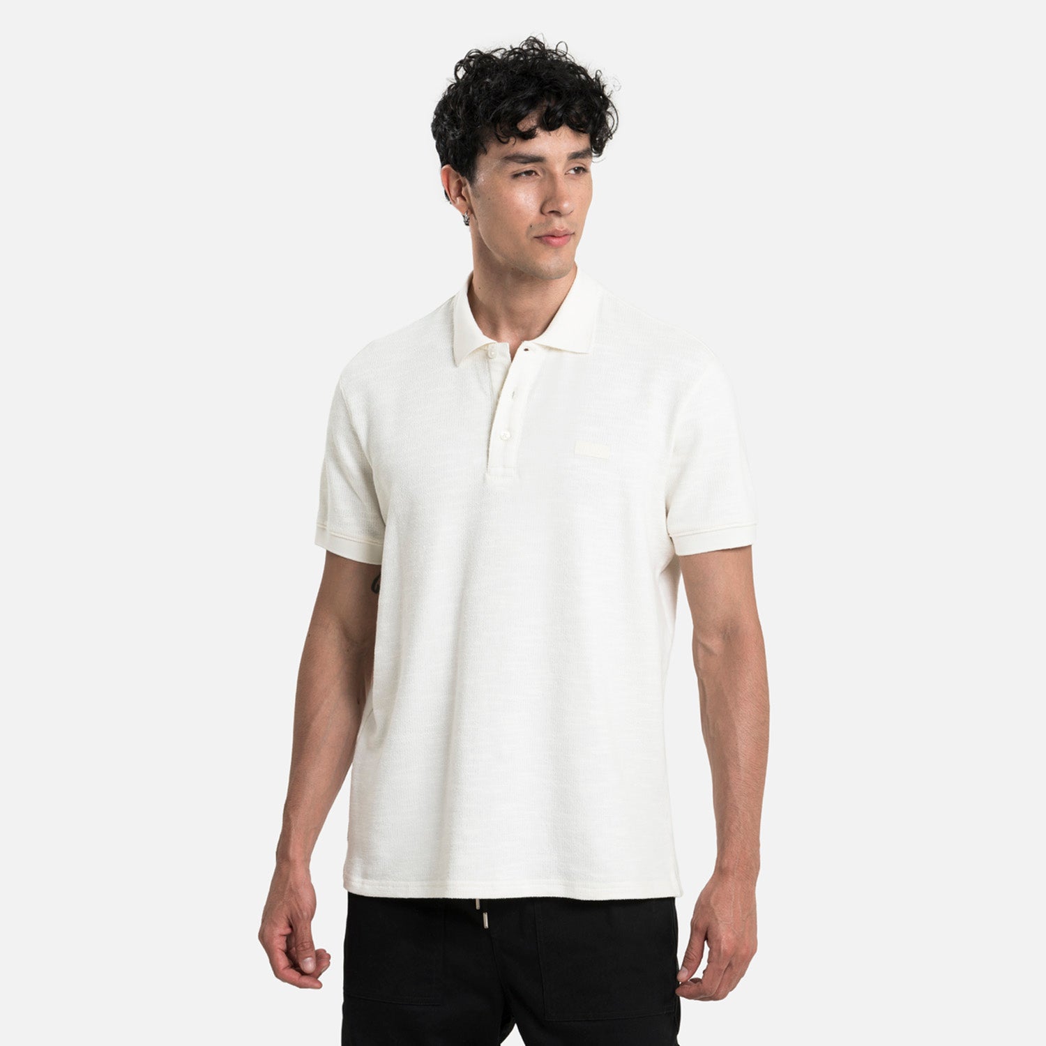POLO MANGA CORTA COLOR IVORY