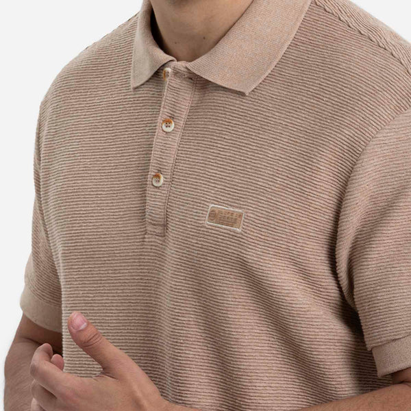 POLO MANGA CORTA COLOR CAMEL